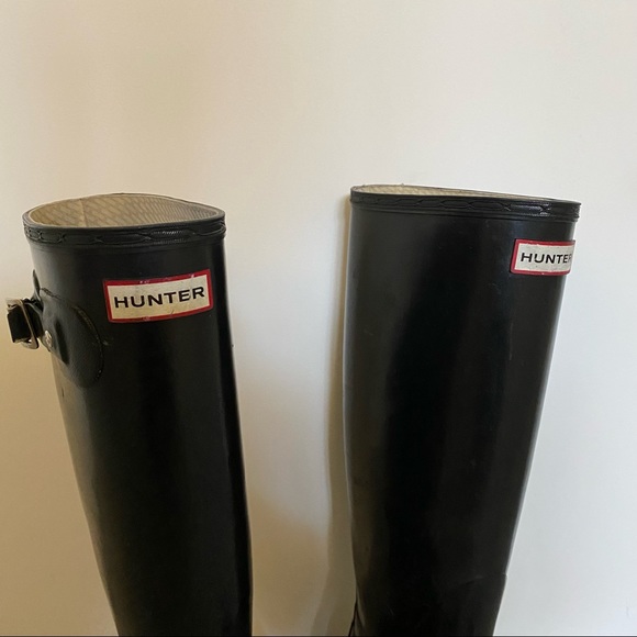 Hunter Boots Black Original Gloss Women’s Size 8 - Picture 2 of 15